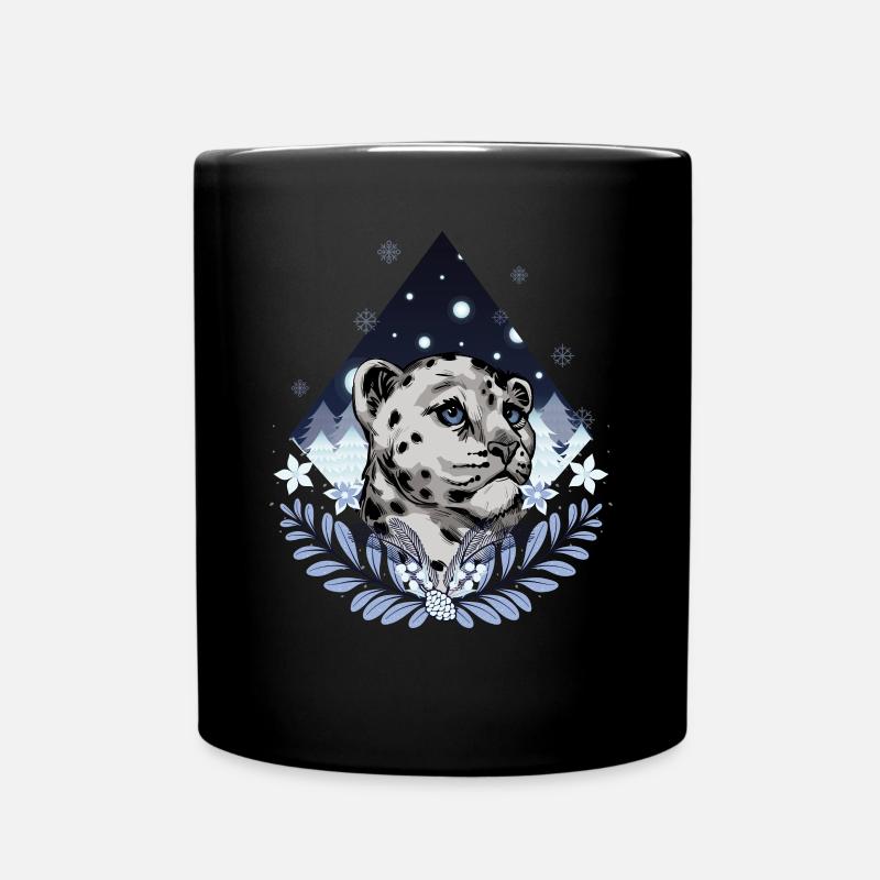Snow leopard - Full Colour Mug - black