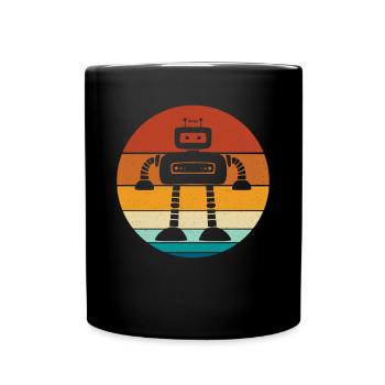 Roboter - Tasse einfarbig - Schwarz - Vorne