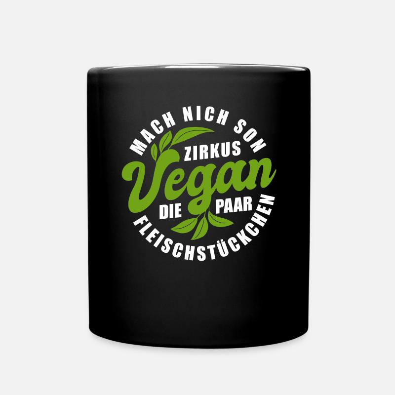 Grillen - Null Prozent Vegan - Fleischesser - Tasse einfarbig - Schwarz