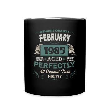 Février 1985 Cadeau d’anniversaire vintage - Mug uni - noir - Devant