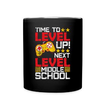 Time To Level Up Middle School Video Gamer Graduat - Full Colour Mug - black - Front