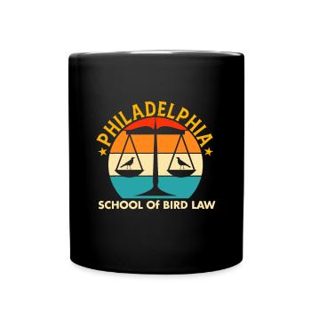 Vintage Retro Sonnenuntergang Philadelphia Vogelschule L - Tasse einfarbig - Schwarz - Vorne