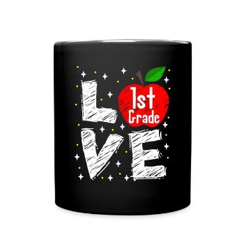 J’adore 1st Grade Apple Funny Back To School Teacher - Mug uni - noir - Devant