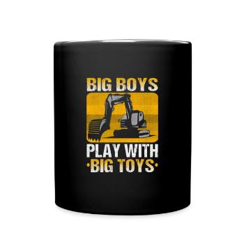 Crane operator design for excavator operators and construction workers - Full Colour Mug - black - Front