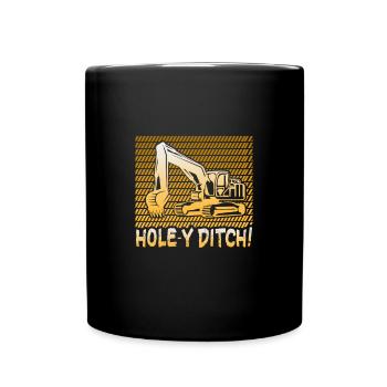 Crane operator design for excavator operators and construction workers - Full Colour Mug - black - Front