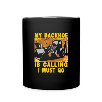 Crane operator design for excavator operators and construction workers - Full Colour Mug - black - Front