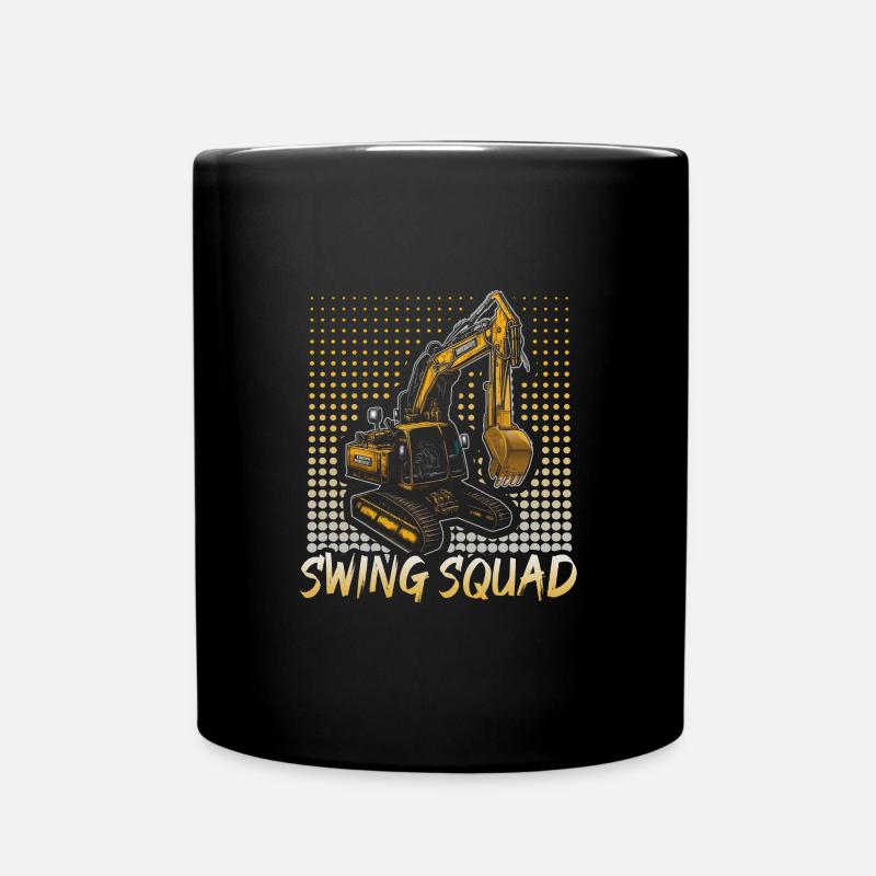 Kranführer Design für Baggerfahrer und Bauarbeiter - Tasse einfarbig - Schwarz