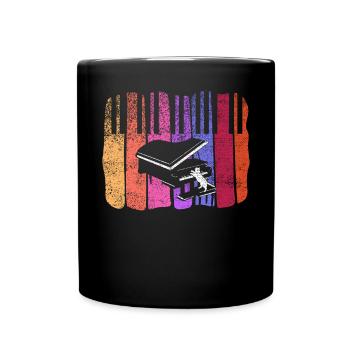 Piano Cat Musician Musical Instrument Pianist - Full Colour Mug - black - Front