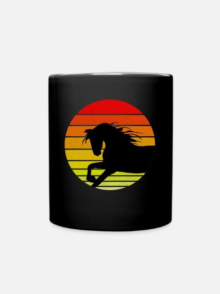 Pferde und Reiten. Reitmode für Pferdefreunde - Tasse einfarbig - Schwarz