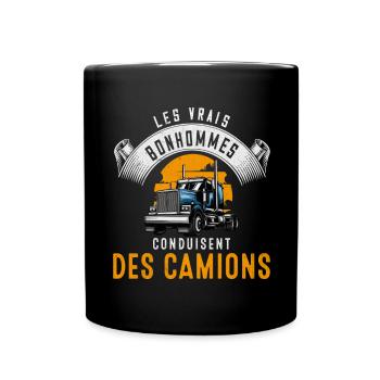 Real guys drive trucks - Full Colour Mug - black - Front