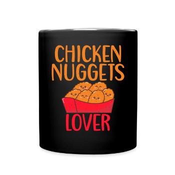Chicken Nugget Geschenke - Tasse einfarbig - Schwarz - Vorne