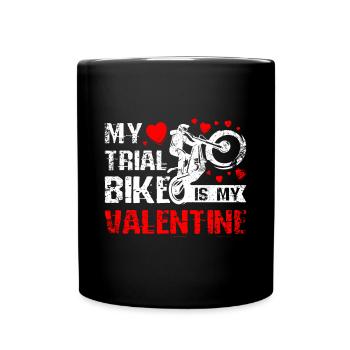 My Trial bike is my Valentine - Full Colour Mug - black - Front