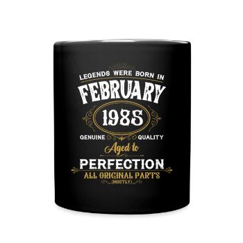 Les légendes sont nées en février 1985 - Mug uni - noir - Devant
