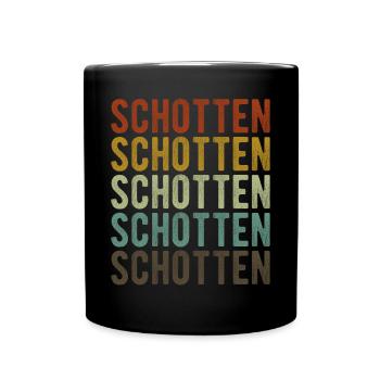 Schotten Stadt Retro Vintage - Tasse einfarbig - Schwarz - Vorne