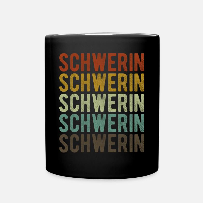 Schwerin Stadt Retro Vintage - Tasse einfarbig - Schwarz