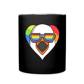 Mouette gay au cœur arc-en-ciel - Mug uni - noir - Devant