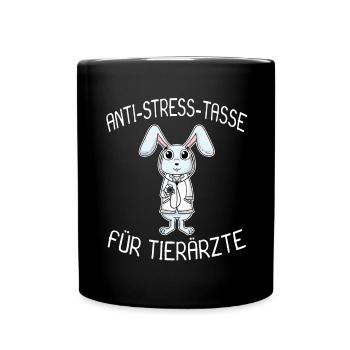 Anti Stress Tasse für Ärzte Tierärzte - Tasse einfarbig - Schwarz - Vorne