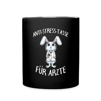 Anti Stress Tasse für Ärzte Tierärzte - Tasse einfarbig - Schwarz - Vorne