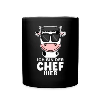 Cool Kuh Chef Spruch - Tasse einfarbig - Schwarz - Vorne