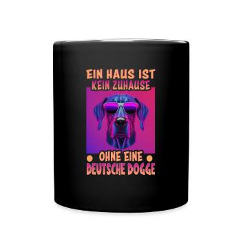 Hunde Deutsche Dogge Design für Hundeliebhaber - Tasse einfarbig - Schwarz - Vorne