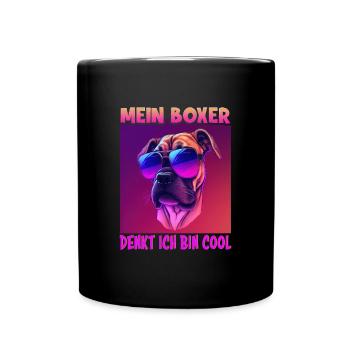 Hunde Spruch Boxer Design für Hundeliebhaber - Tasse einfarbig - Schwarz - Vorne