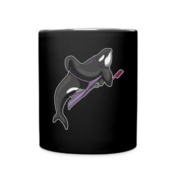 Killer Whale Hairdresser Comb - Full Colour Mug - black - Front
