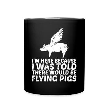 On m’a dit qu’il y aurait des cochons volants 11 - Mug uni - noir - Devant