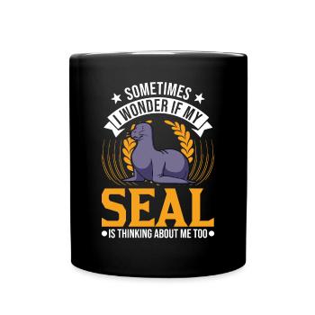 Seal Gift Seal Sea Lion - Full Colour Mug - black - Front