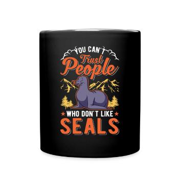 Cadeau de phoque Lion de mer Phoque Lion de mer - Mug uni - noir - Devant