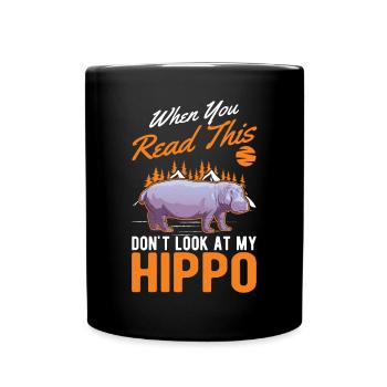 Hippo lover Hippo Hippo - Full Colour Mug - black - Front