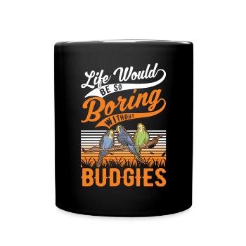 Budgerigar Gift Welli cockatiel - Full Colour Mug - black - Front
