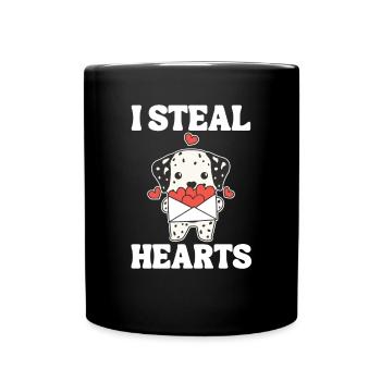 Dalmatiner zum Valentinstag ich stehle Herzen - Tasse einfarbig - Schwarz - Vorne