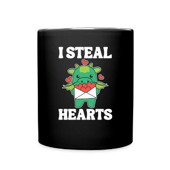 Dragon for Valentine's Day I steal hearts - Full Colour Mug - black - Front