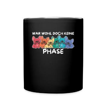 Rainbow Flag Gay Pride LGBTQ French Bulldog - Full Colour Mug - black - Front
