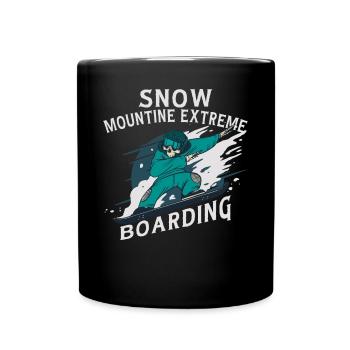 Snow Mountain Extreme Boarding Skeleton - Full Colour Mug - black - Front