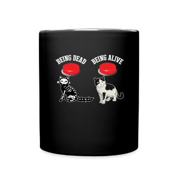 Recherché Le chat vivant de Schrödinger Physique quantique morte - Mug uni - noir - Devant