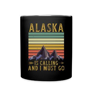 Alaska Tshirt Herren Damen Kinder USA Nordpol - Tasse einfarbig - Schwarz - Vorne