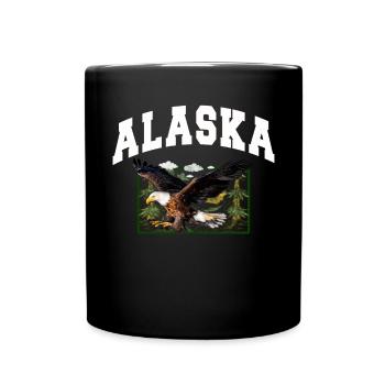 Alaska Geschenk Kinder Herren Damen USA Natur Eis - Tasse einfarbig - Schwarz - Vorne