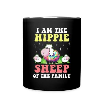 Hippie Peace Groovy Flowerpower Boho Woodstock - Full Colour Mug - black - Front