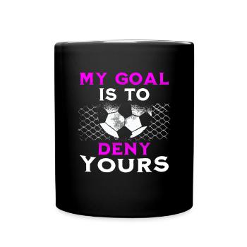 Fußball Tshirt Herren Damen Soccer Football - Tasse einfarbig - Schwarz - Vorne