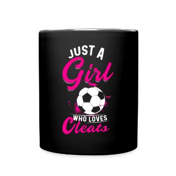 Fußball Tshirt Herren Damen Soccer Football - Tasse einfarbig - Schwarz - Vorne