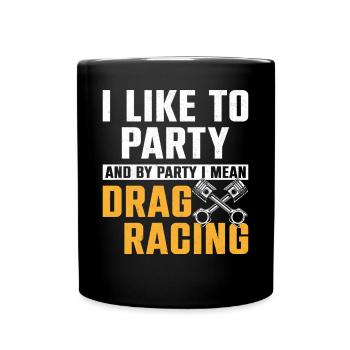 Voiture de course de dragster que j’aime - Mug uni - noir - Devant