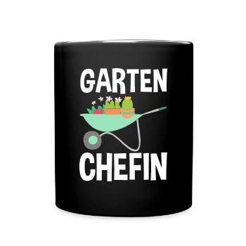 Garten Chefin Lustiges Gärtnerin Geschenk - Tasse einfarbig - Schwarz - Vorne