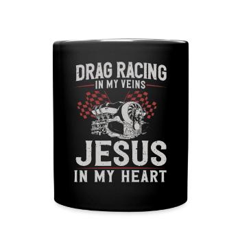 Course de dragsters Course de voitures Course de dragsters - Mug uni - noir - Devant