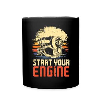 Drag Racing Race Car Retro Vintage - Tasse einfarbig - Schwarz - Vorne
