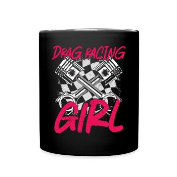 Drag Racing Race Car Girl Vintage - Mug uni - noir - Devant