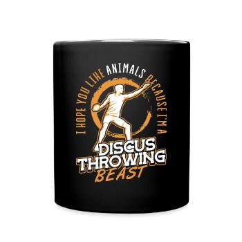 You like Animals Im discus throwing beast Diskus - Full Colour Mug - black - Front