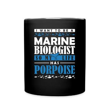 I want to be a marine biologist - Full Colour Mug - black - Front