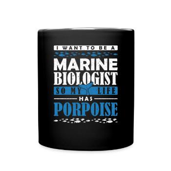 I want to be a marine biologist - Full Colour Mug - black - Front