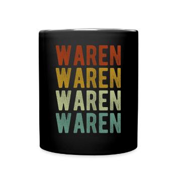 Waren Stadt Retro Vintage - Tasse einfarbig - Schwarz - Vorne